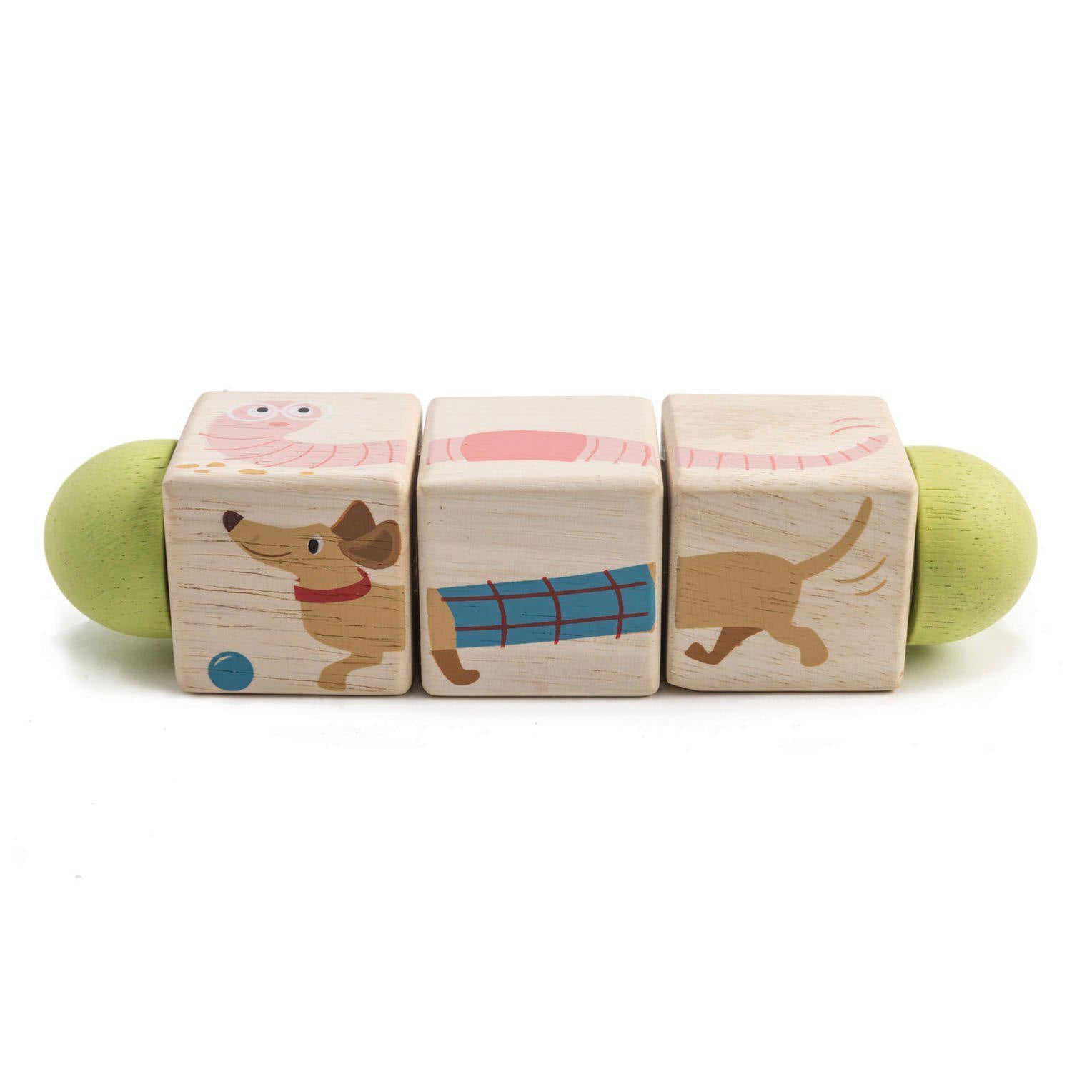 Cuburi rotative cu animale, din lemn premium - Twisting Cubes - Tender Leaf Toys-Tender Leaf Toys-3-Jocozaur