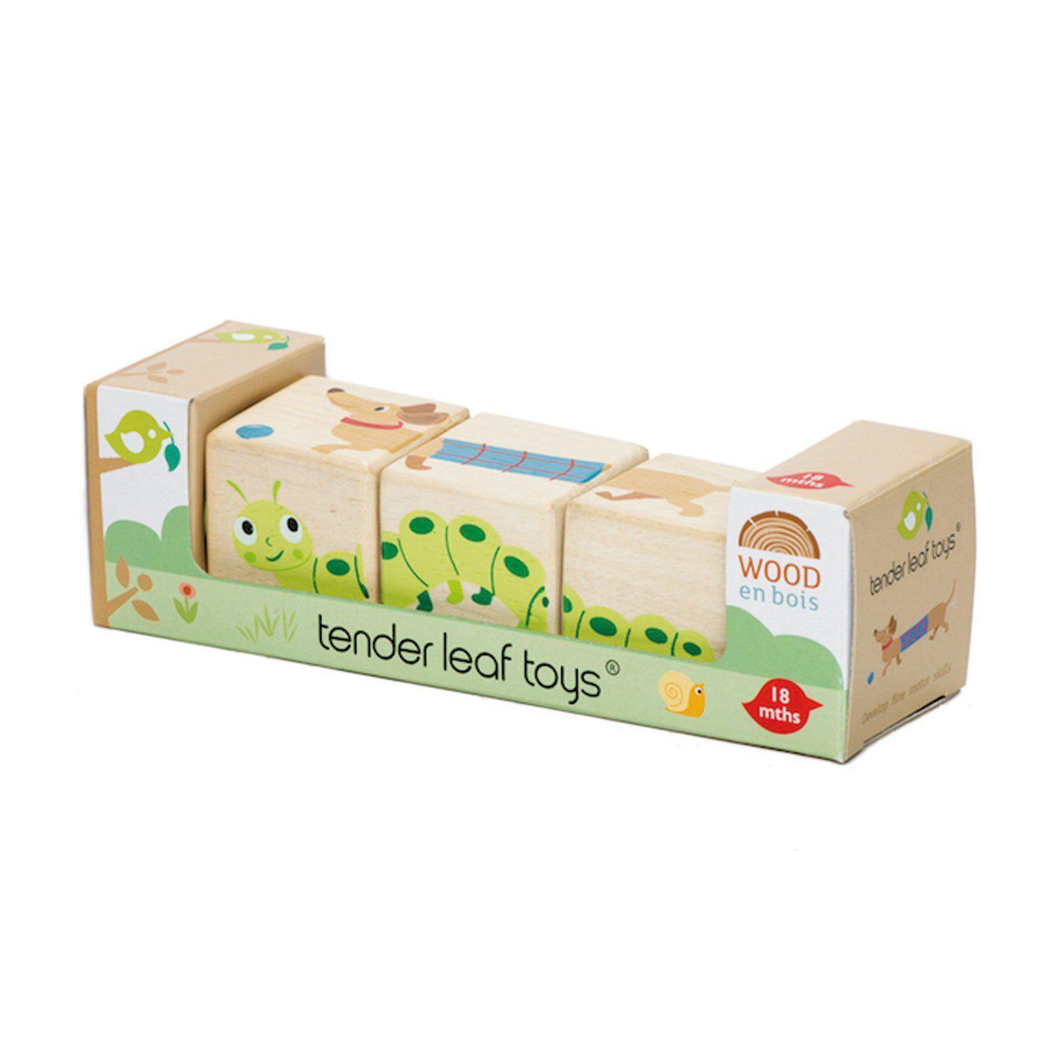 Cuburi rotative cu animale, din lemn premium - Twisting Cubes - Tender Leaf Toys-Tender Leaf Toys-1-Jocozaur