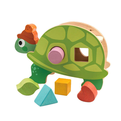 Broască țestoasă didactică, din lemn premium - Tortoise Shape Sorter - 6 piese - Tender Leaf Toys-Tender Leaf Toys-3-Jocozaur