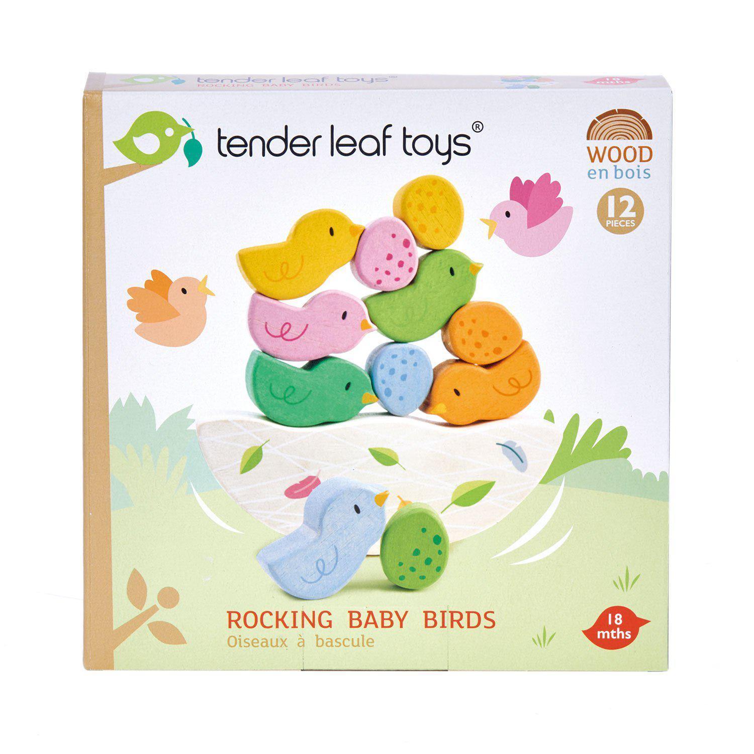 Balansoarul cu păsări, din lemn premium - Rocking Baby Bird - 12 piese - Tender Leaf Toys-Tender Leaf Toys-1-Jocozaur