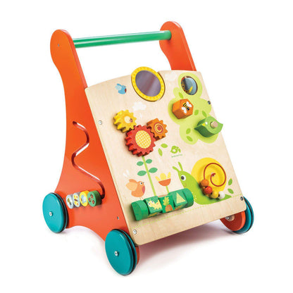 Antemergător cu activități în grădină, din lemn premium - Baby Block Walker - 10 activități - Tender Leaf Toys-Tender Leaf Toys-2-Jocozaur