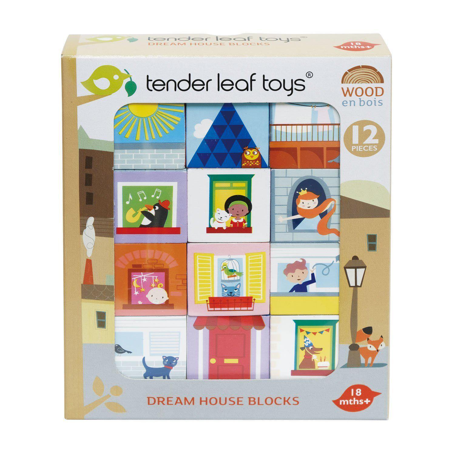 Álomház kockák, prémium minőségű fából - Dream House Blocks - 12 darab - Tender Leaf Toys-Tender Leaf Toys-1-Játszma.ro - A maradandó élmények boltja