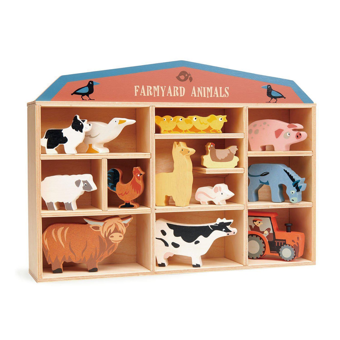 Animale domestice pe raft, din lemn premum - Farmyard set - 13 piese - Tender Leaf Toys-Tender Leaf Toys-3-Jocozaur
