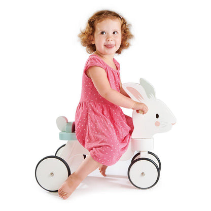 Premergător bicicletă pe 4 roți Iepuraș, din lemn premium - Running Rabbit Ride on - Tender Leaf Toys-Tender Leaf Toys-3-Jocozaur