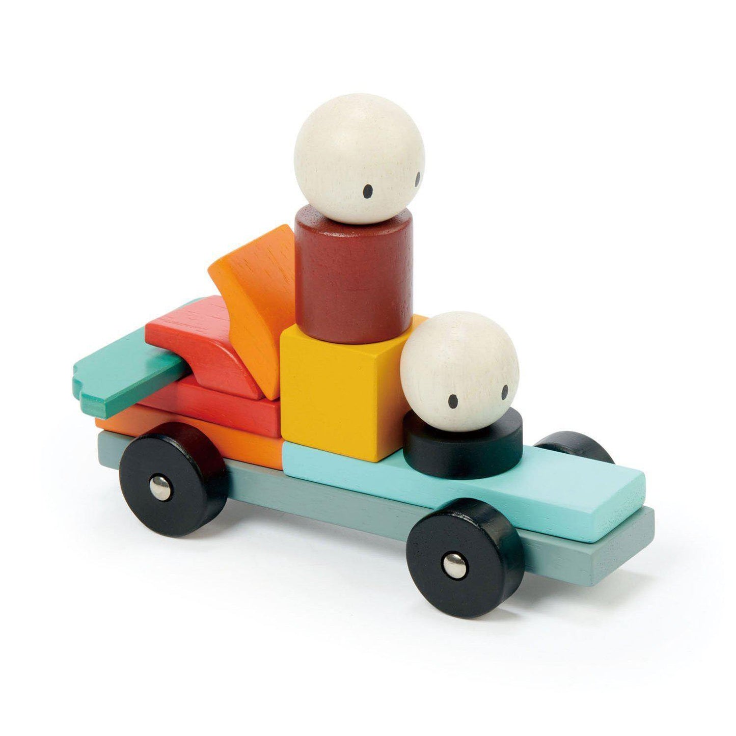 Joc de construit magnetic Racing, din lemn premium - Racing Magblocs - 14 piese -Tender Leaf Toys-Tender Leaf Toys-3-Jocozaur