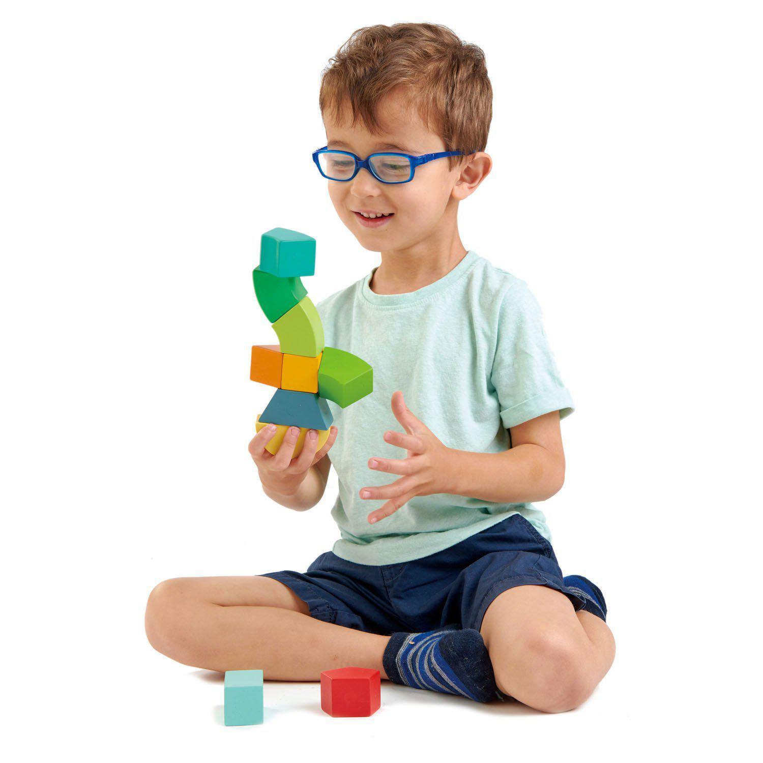 Joc de construit magnetic Primary, din lemn premum - Primary Magblocs - 10 piese - Tender Leaf Toys-Tender Leaf Toys-4-Jocozaur