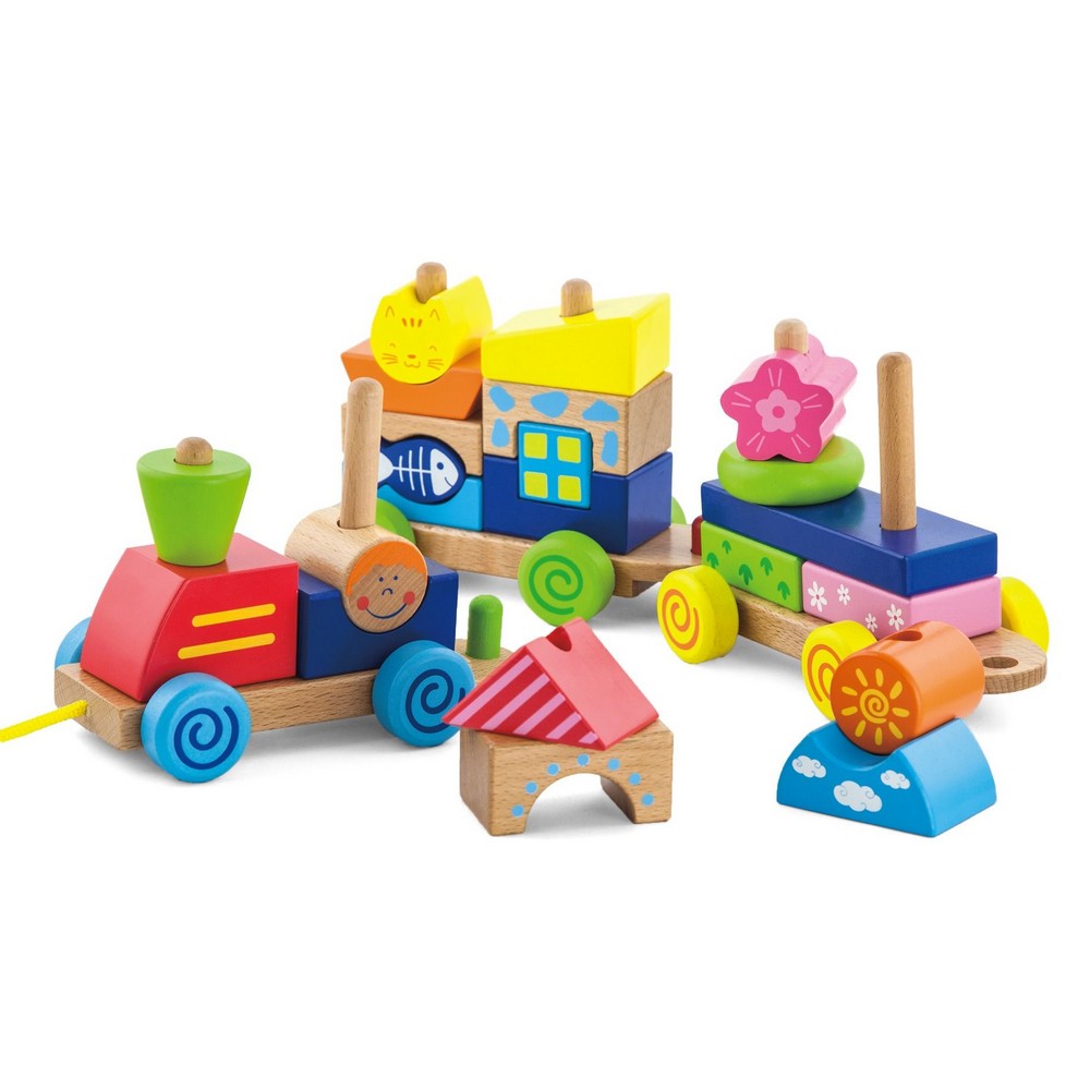 Tren modular colorat din lemn, Viga
