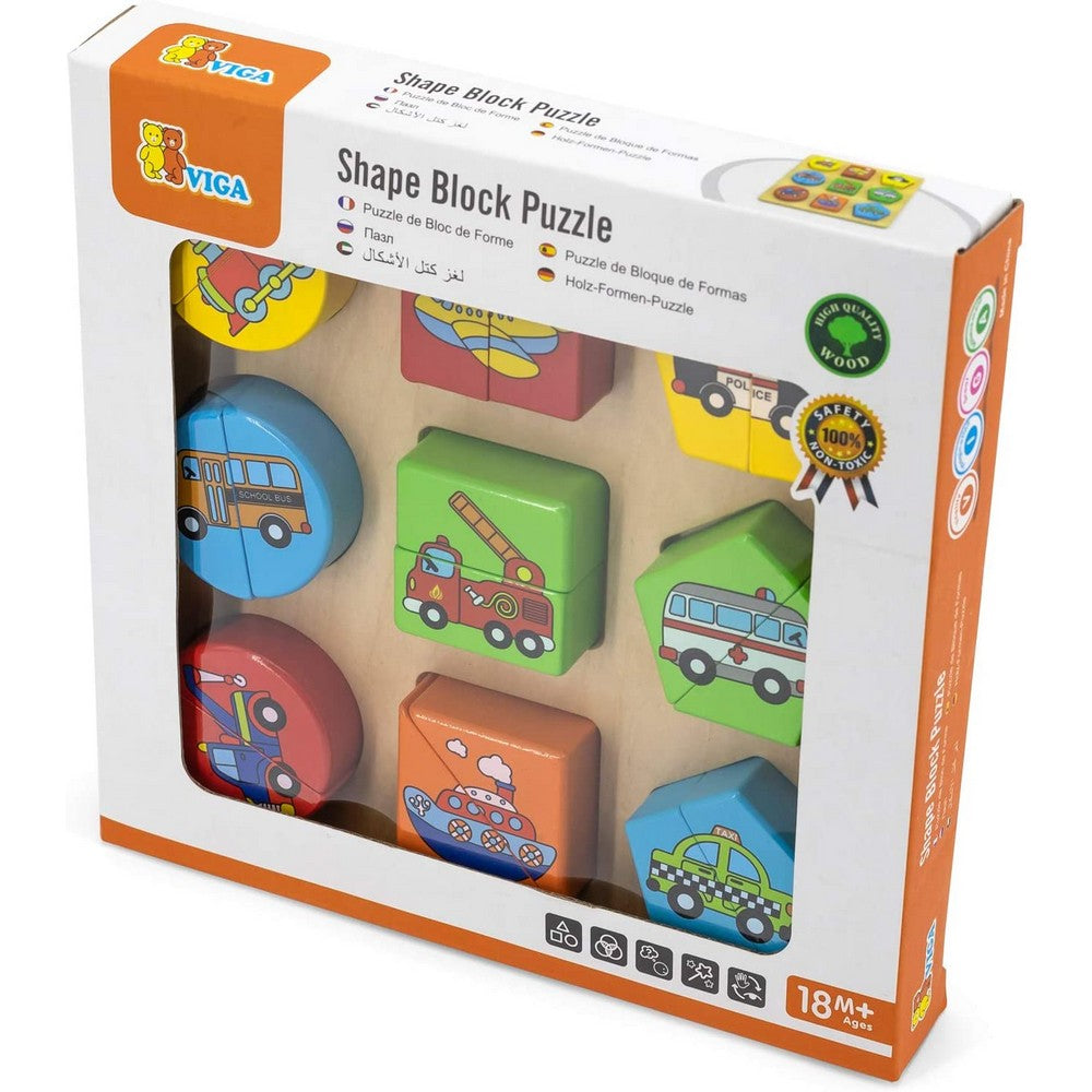 Puzzle din lemn cu vehicule - joc educativ pentru copii, Viga