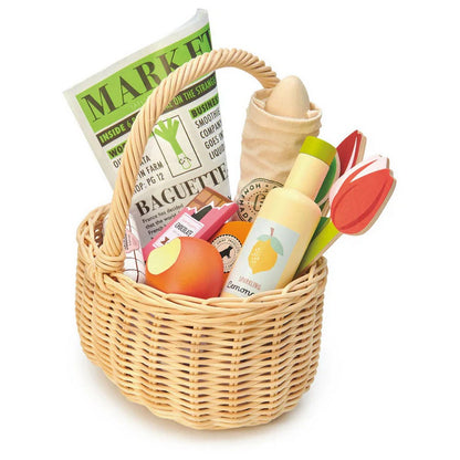 Coș de cumpărături din rachita- Wicker Shopping Basket - Tender Leaf Toys - TL8286