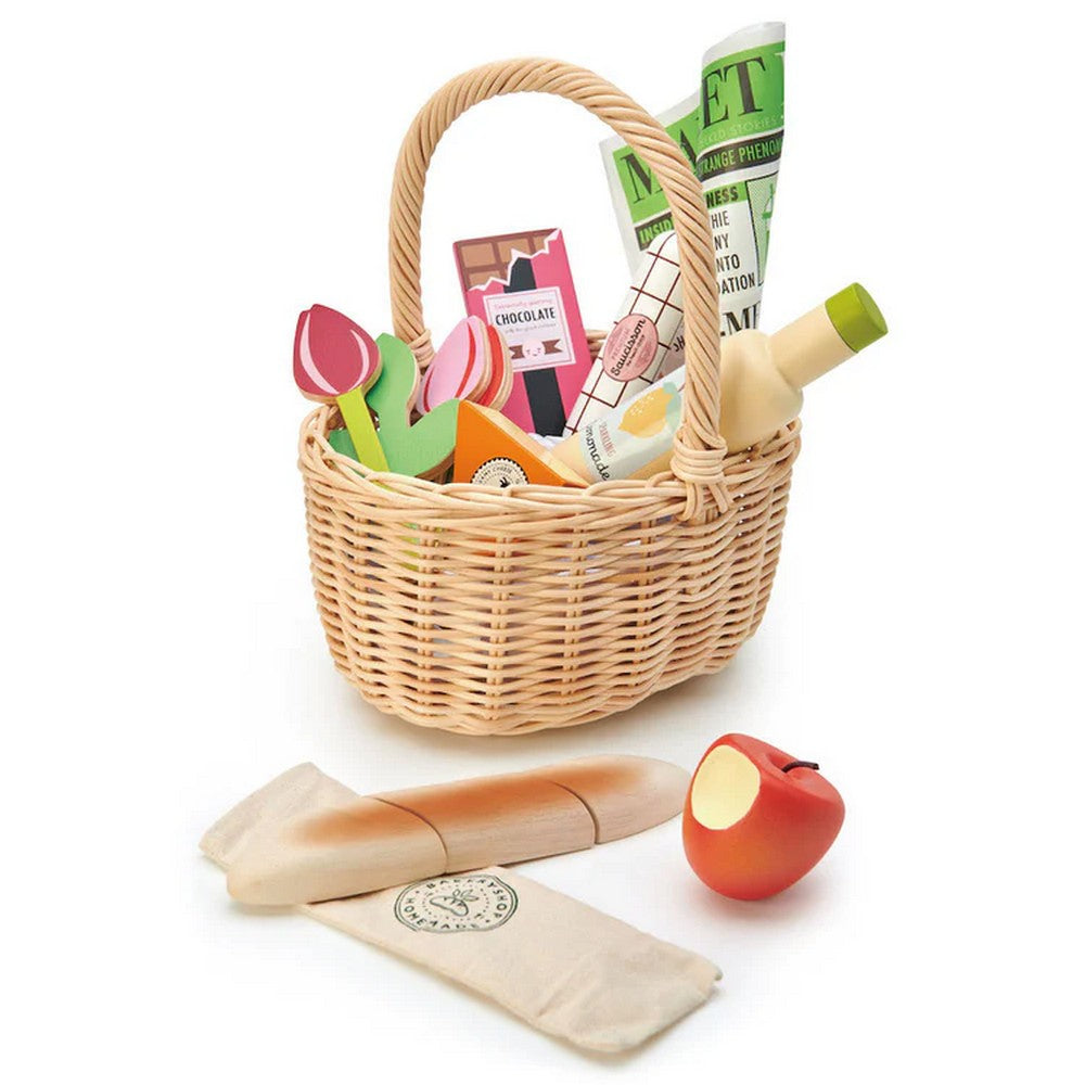 Coș de cumpărături din rachita- Wicker Shopping Basket - Tender Leaf Toys - TL8286