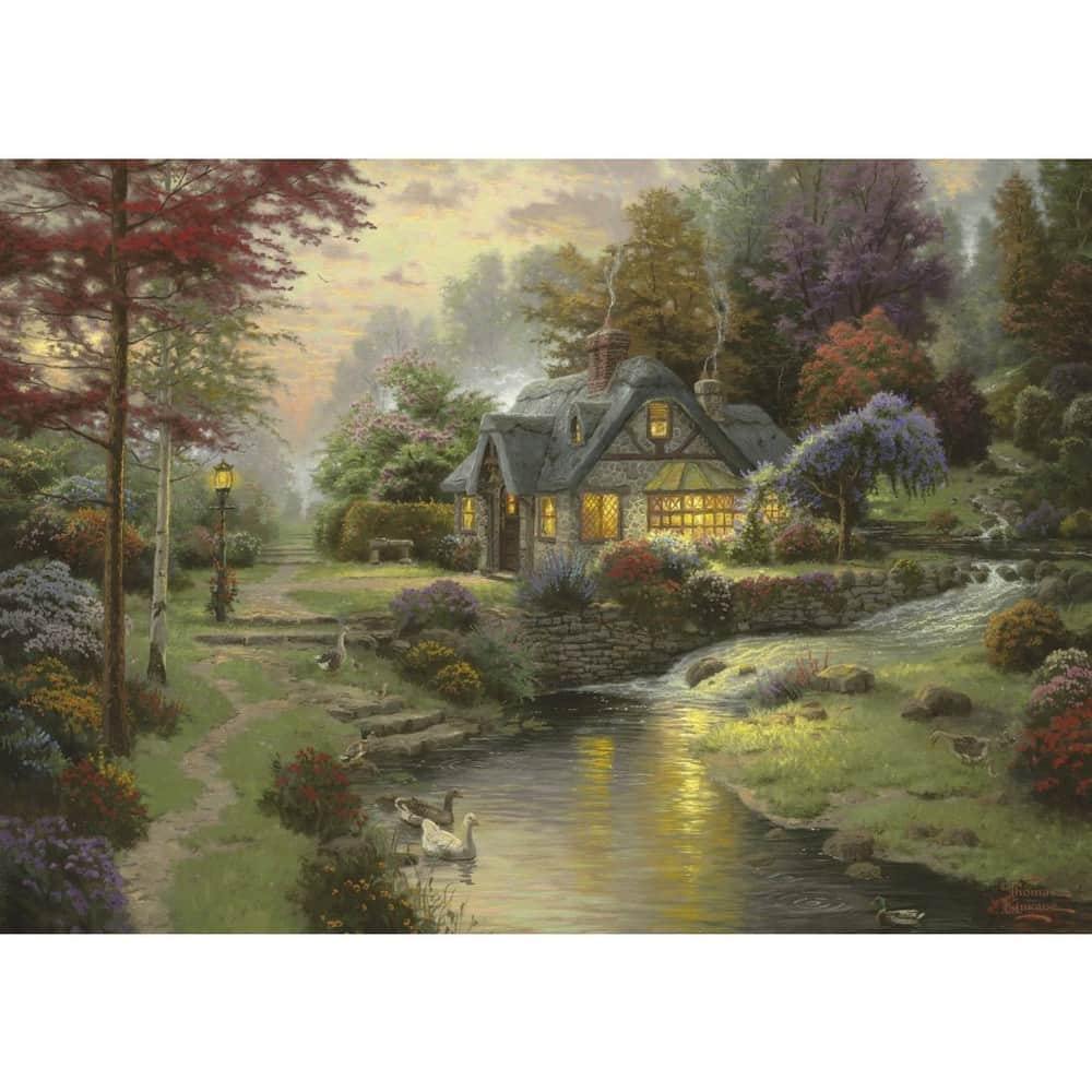 Schmidt Puzzle 58464 - Thomas Kinkade, Stillwater Cottage - Jocozaur.ro - Omul potrivit la jocul potrivit