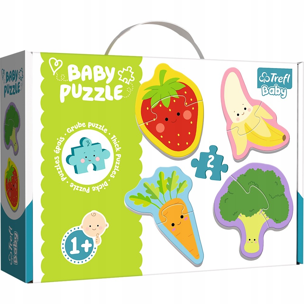 Puzzle Baby Classic - Fructe și legume, 6 piese, Trefl
