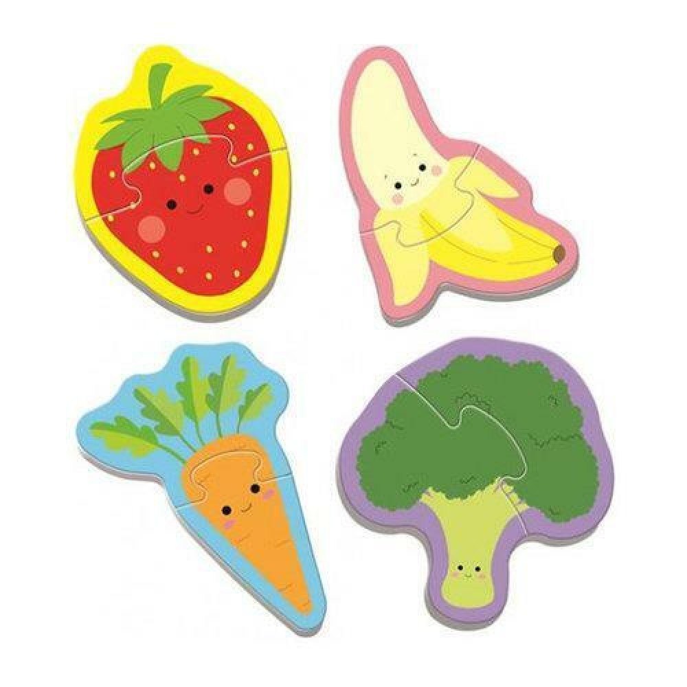 Puzzle Baby Classic - Fructe și legume, 6 piese, Trefl