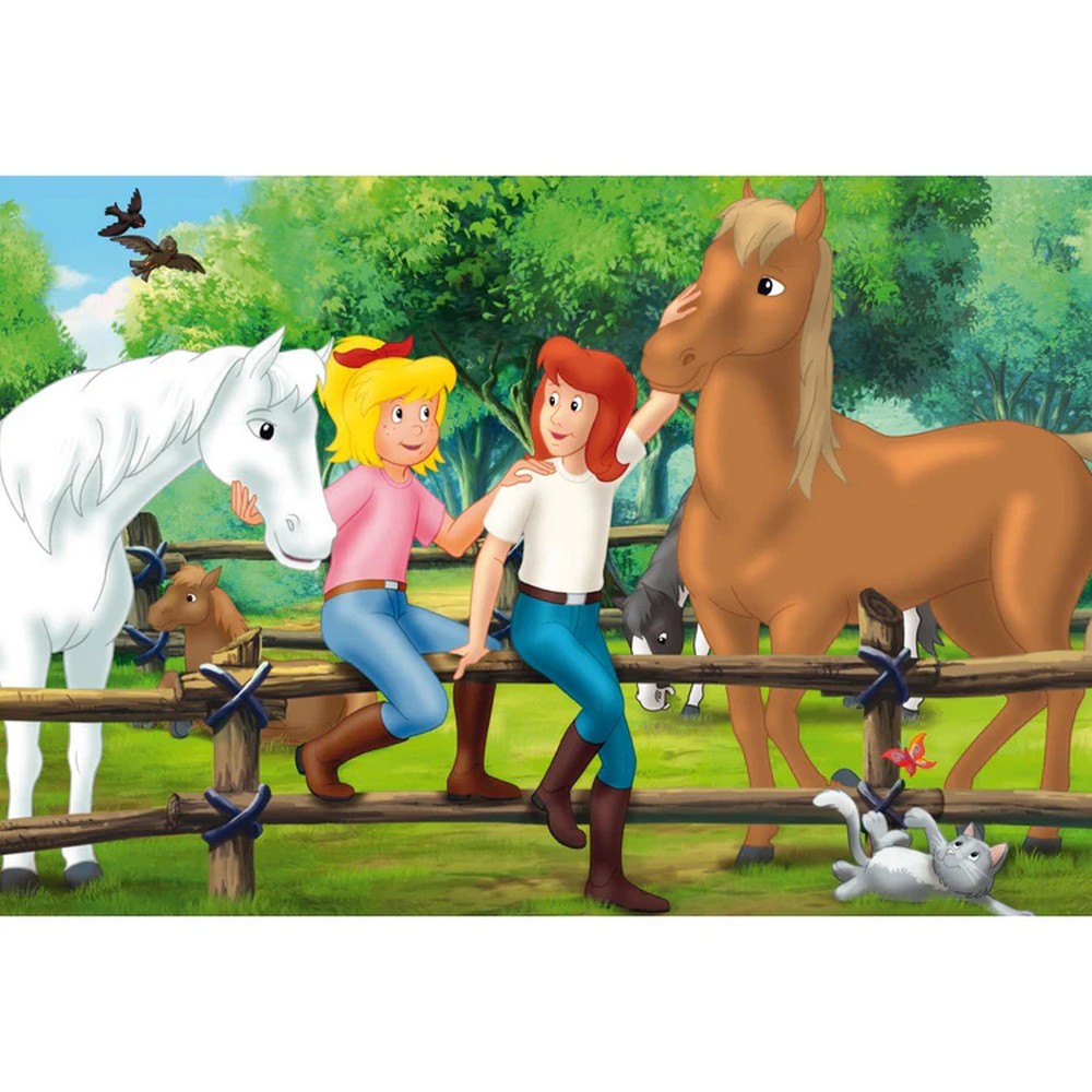 Schmidt Puzzle - Bibi & Tina, set 2x100 și 2x150 piese + Bonus: Cutie metalică