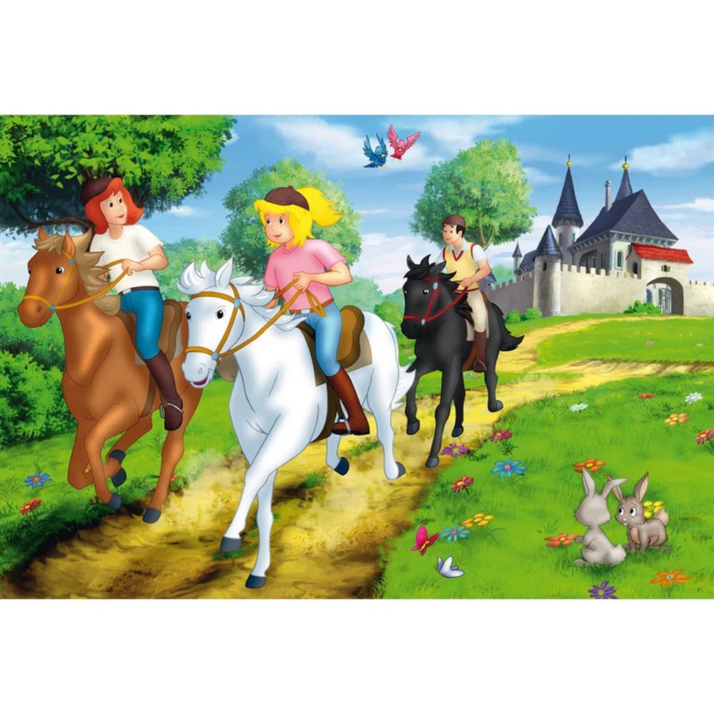 Schmidt Puzzle - Bibi & Tina, set 2x100 și 2x150 piese + Bonus: Cutie metalică