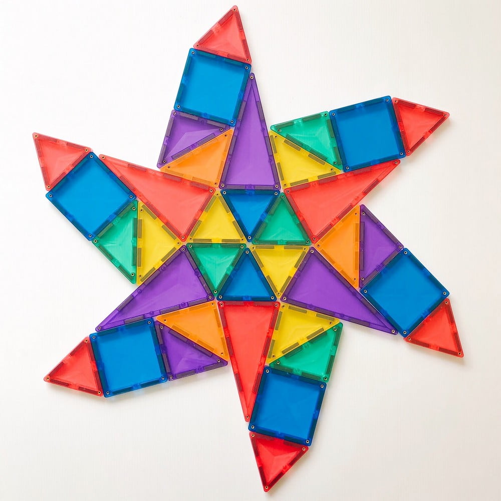 Connetix Magnetic Tiles, Starter Pack 62 de piese