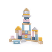 Viga PolarB Set de 60 de cuburi de construcție din lemn