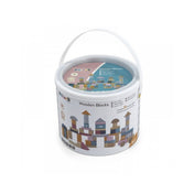 Viga PolarB Set de 60 de cuburi de construcție din lemn