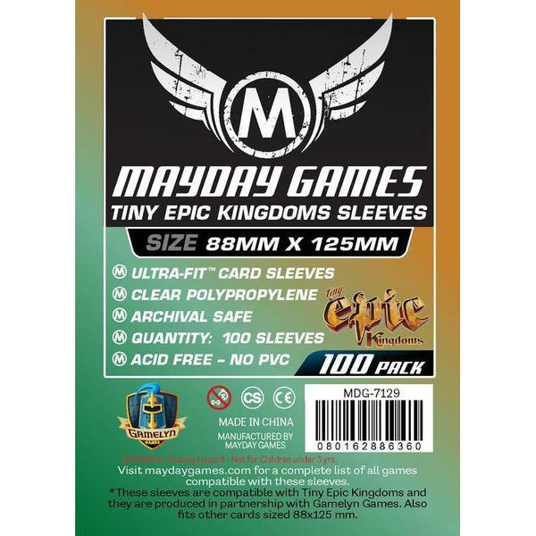 Mayday Custom Tiny Epic Standard Card Sleeves (pack of 100) 88mm x 125mm 