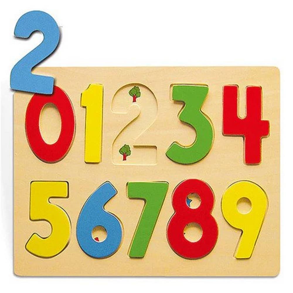 Puzzle cu forme din lemn cu numere