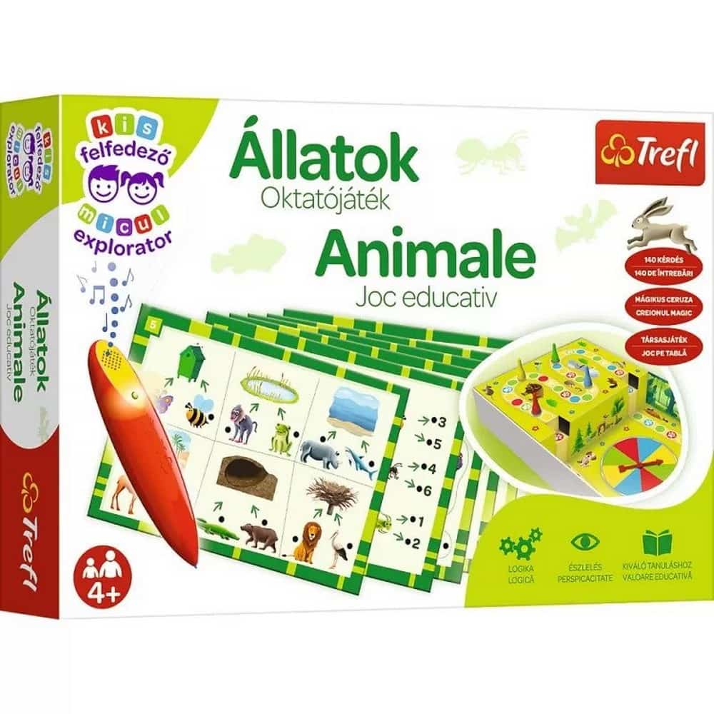 Animale Joc educativ cu creion magic, joc de societate multilingvistic