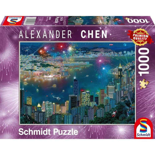 Schmidt Puzzle 59650 - Fireworks over Hong Kong - Jocozaur.ro - Omul potrivit la jocul potrivit