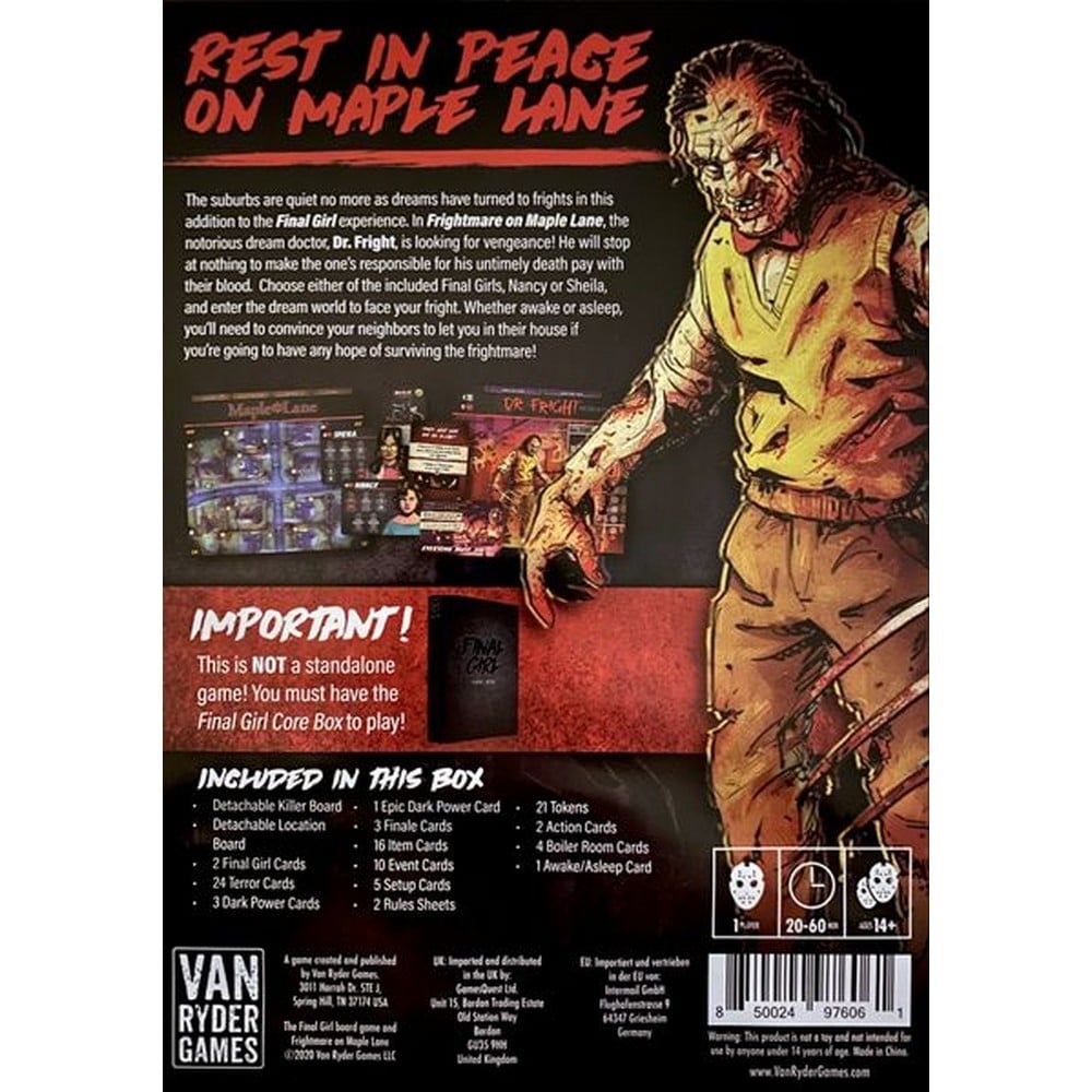 Final Girl: Frightmare on Maple Lane joc de societate în limba engleză