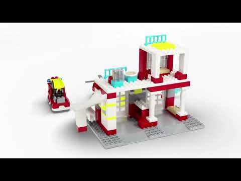 LEGO DUPLO -  Statie de Pompieri si elicopter 10970, 117 piese