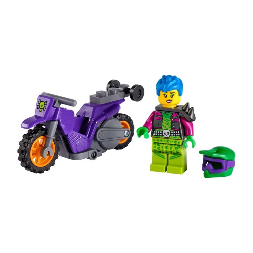 LEGO City -  Motocicleta de cascadorii Wheelie 60296, 14 piese