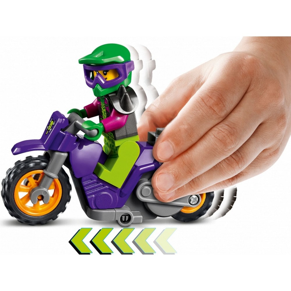 LEGO City -  Motocicleta de cascadorii Wheelie 60296, 14 piese
