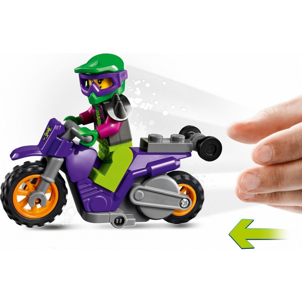 LEGO City -  Motocicleta de cascadorii Wheelie 60296, 14 piese