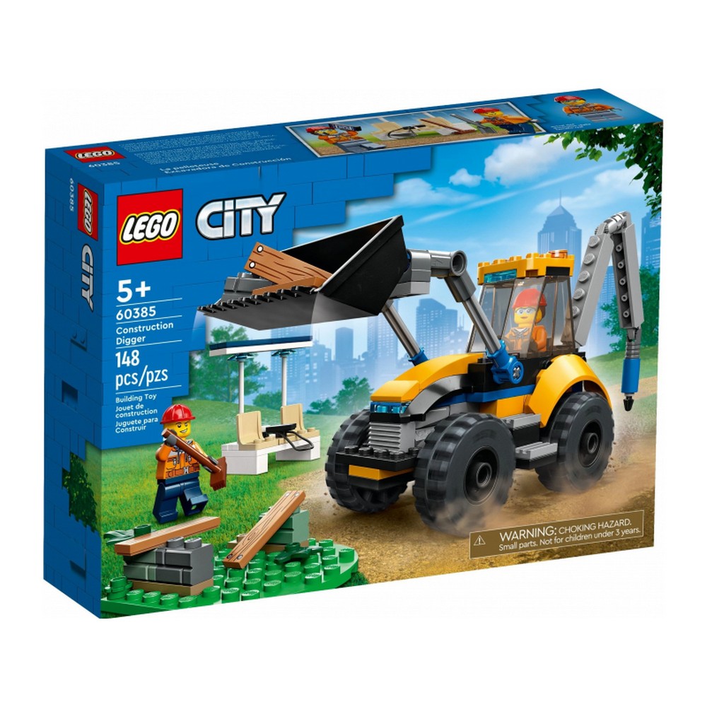 LEGO City Excavator de constructii 60385, 148 piese
