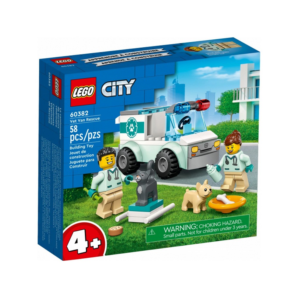 LEGO City -  Ambulanta veterinara 60382, 58 piese