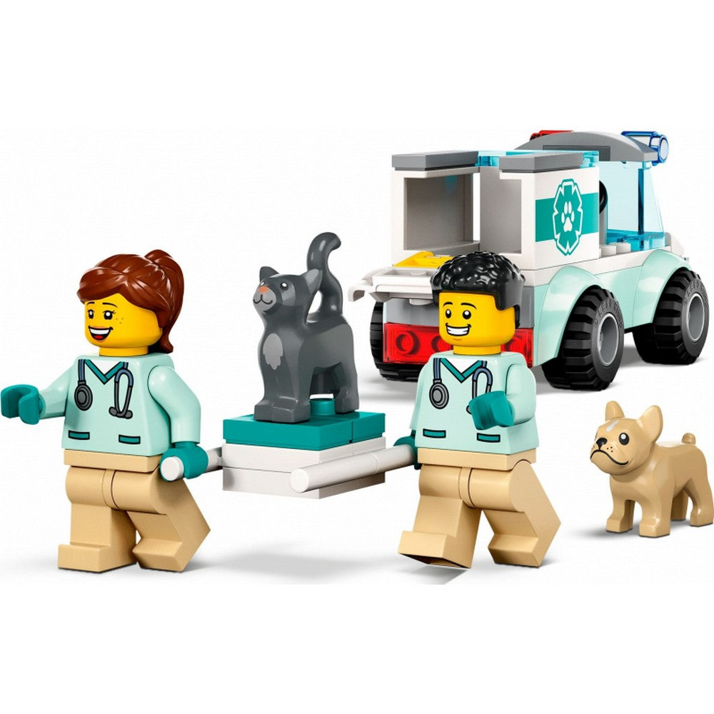 LEGO City -  Ambulanta veterinara 60382, 58 piese