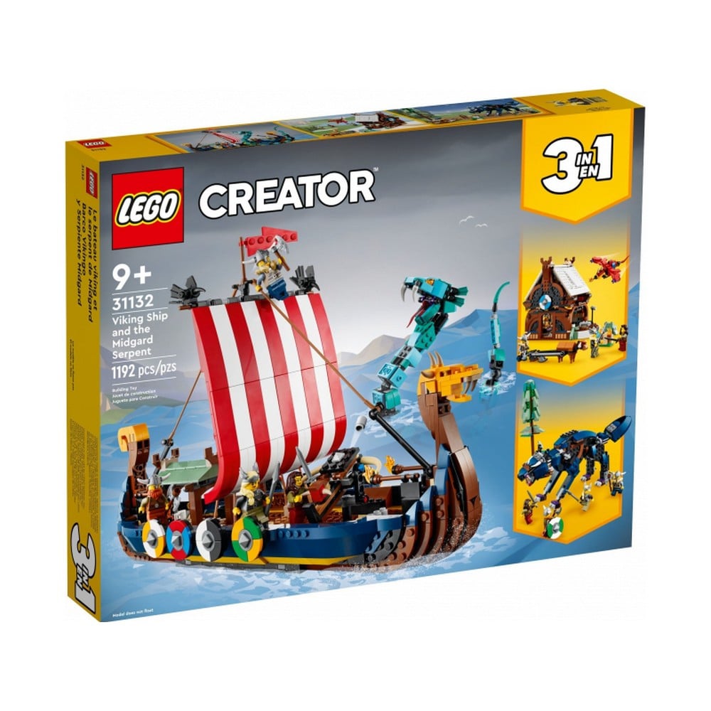 LEGO Creator -  Corabia Vikingilor si Sarpele Midgard-ului 31132, 1192 piese