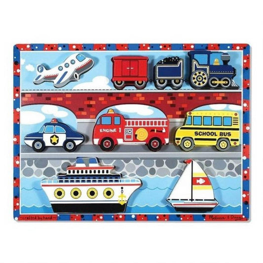 Melissa & Doug Puzzle în relief Vehicule - Jocozaur.ro - Omul potrivit la jocul potrivit