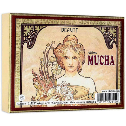Set de cărți 2x55 "Beauty" cu ilustrațiile lui Alfons Mucha