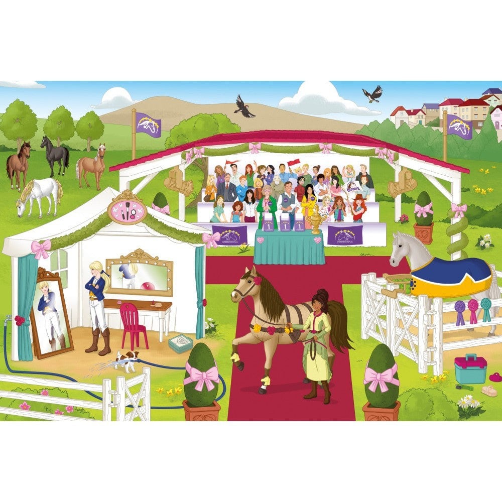 Puzzle Schmidt: Schleich - Horse Club, 4 în 1 (2x60, 2x100), în cutie metalică