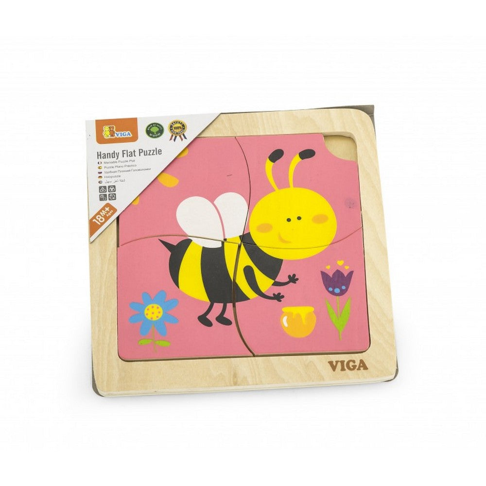 Puzzle din lemn cu albină, 4 piese
