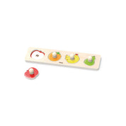Puzzle din lemn cu butoane - Fructe, 4 piese, Viga
