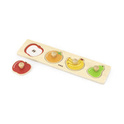 Puzzle din lemn cu butoane - Fructe, 4 piese, Viga