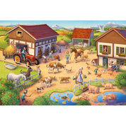 Puzzle Schmidt: Fermă, 40 de piese + Cadou figurine cu animale