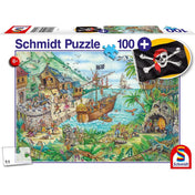 Schmidt Puzzle - Insula Piraților, 100 de piese + Cadou: Steag de pirat