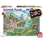Schmidt Puzzle - Insula Piraților, 100 de piese + Cadou: Steag de pirat
