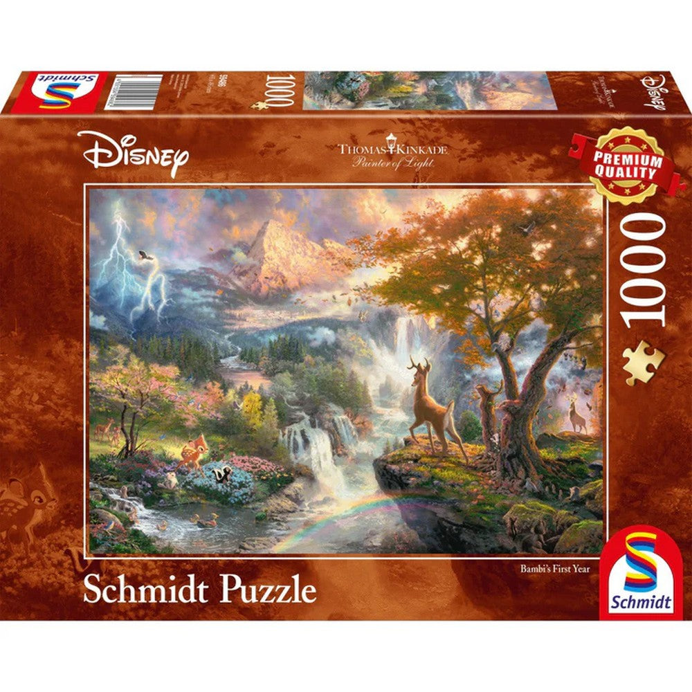 Puzzle Schmidt: Thomas Kinkade - Disney - Bambi, 1000 piese (cutie lovită)