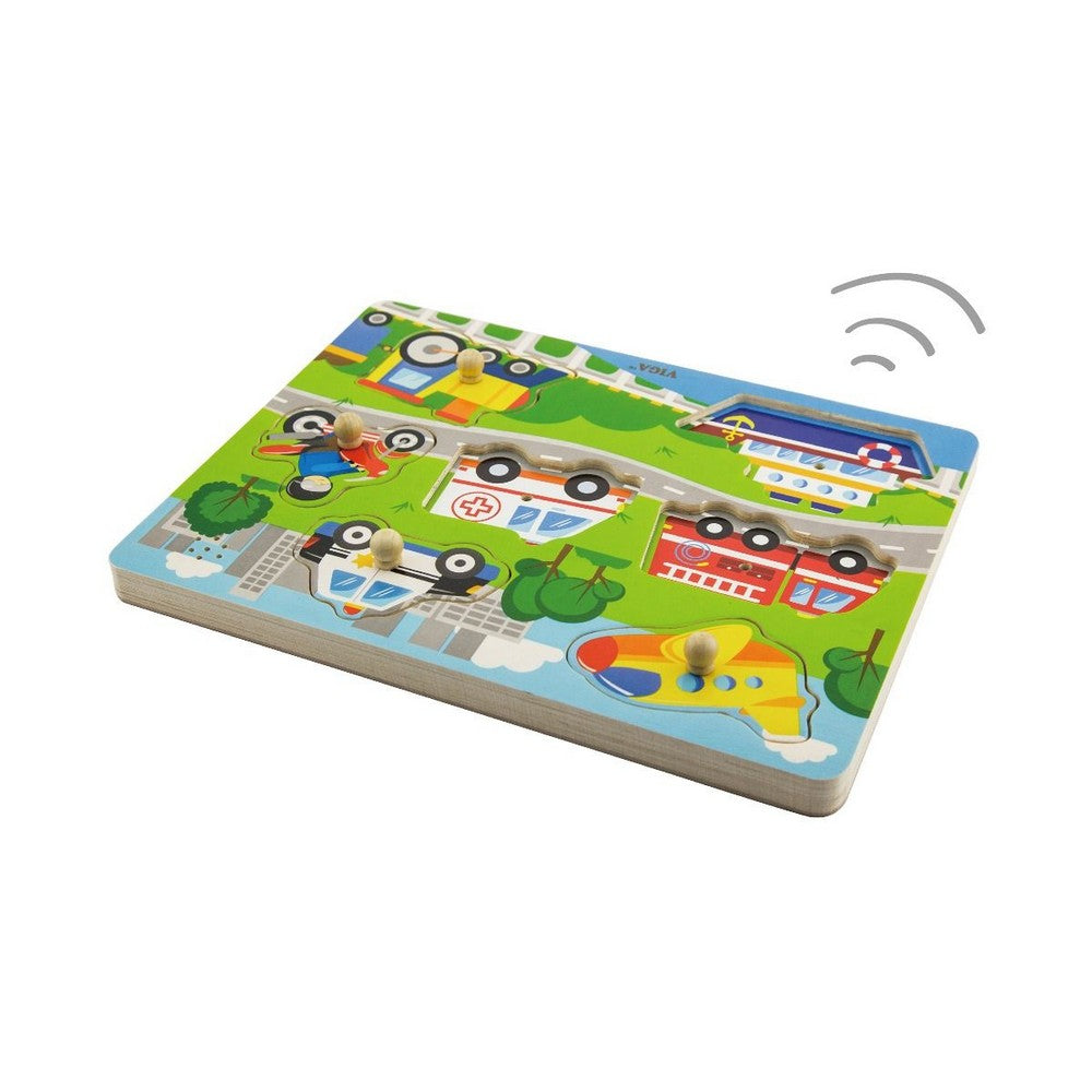 Puzzle sonor de 7 piese - Mijloace de transport, Viga