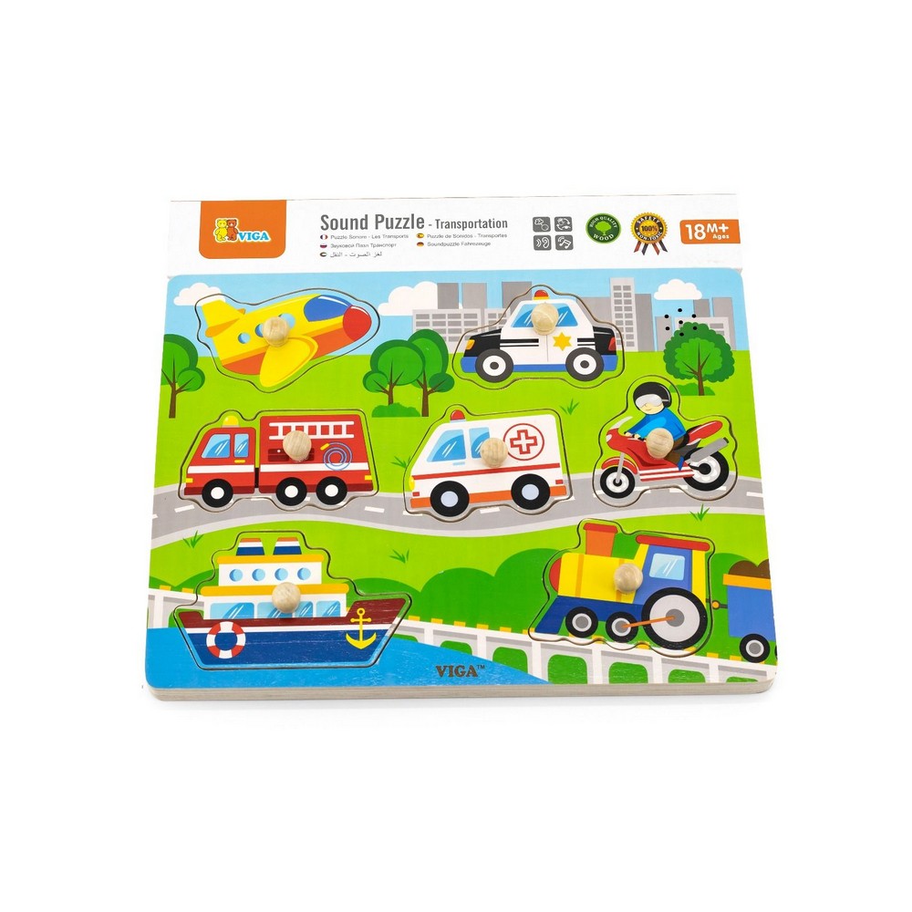 Puzzle cu sunete - mijloace de transport, Viga