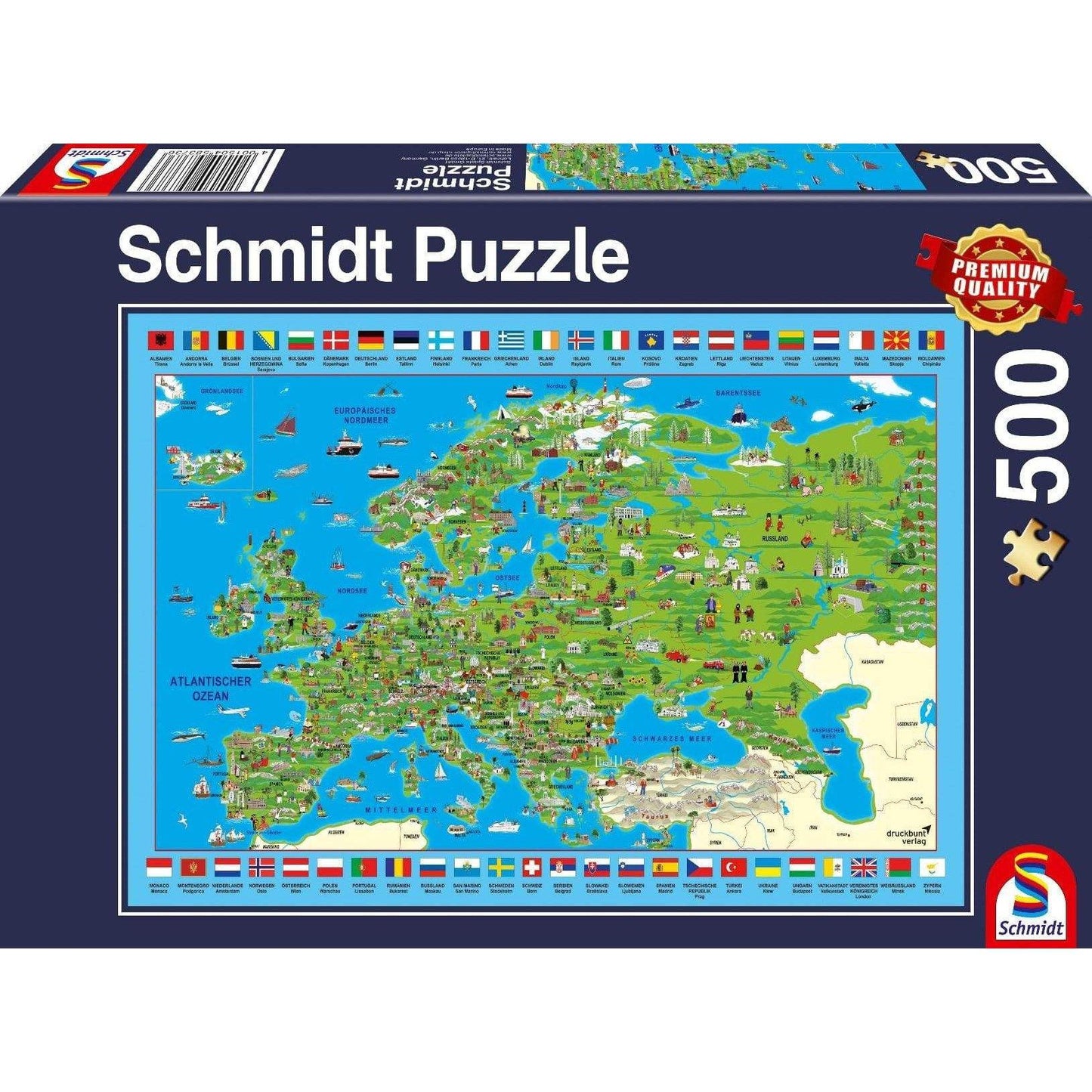 Puzzle Schmidt - Discover Europe, 500 piese - Jocozaur.ro - Omul potrivit la jocul potrivit