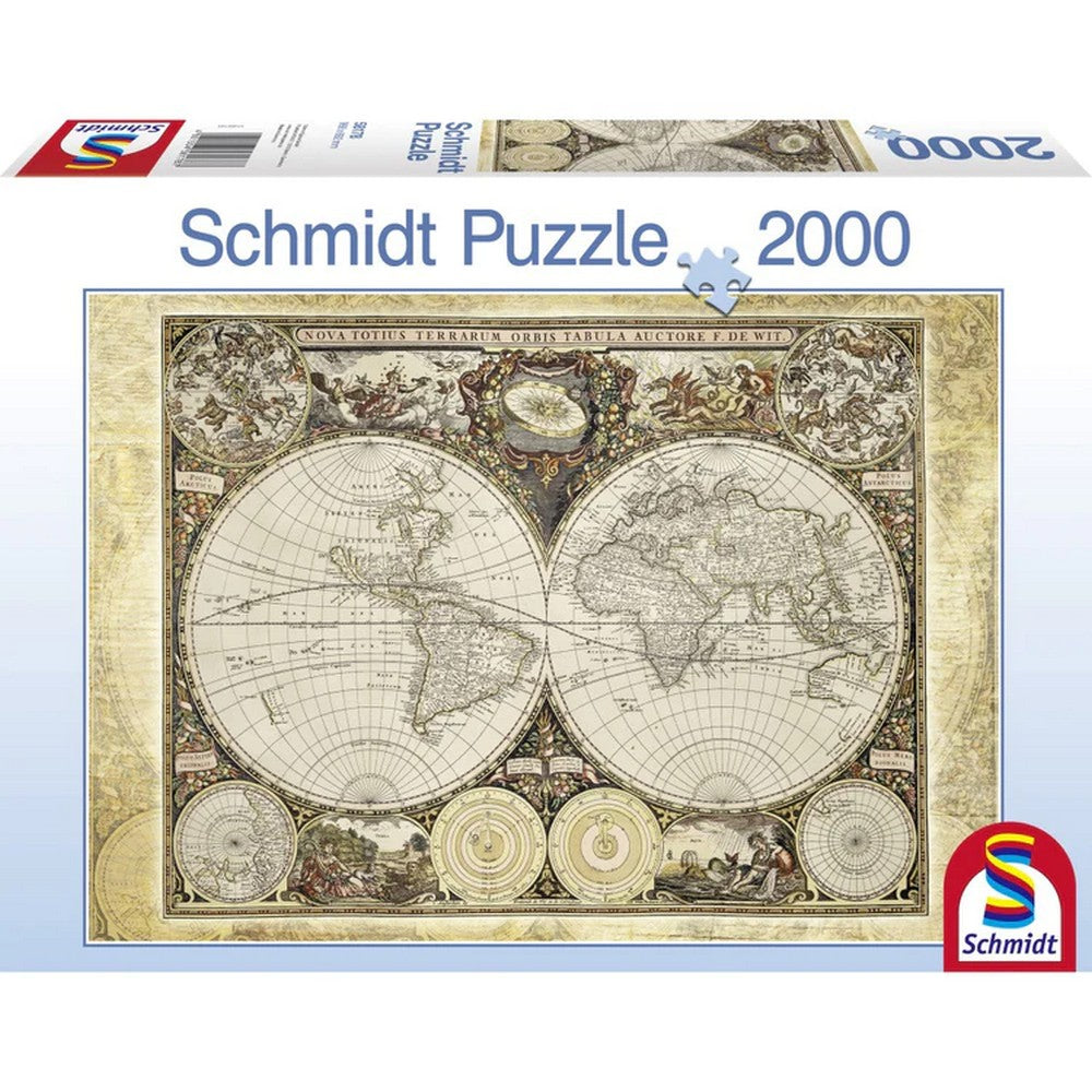 Puzzle Schmidt: Harta istorica a lumii, 2000 piese