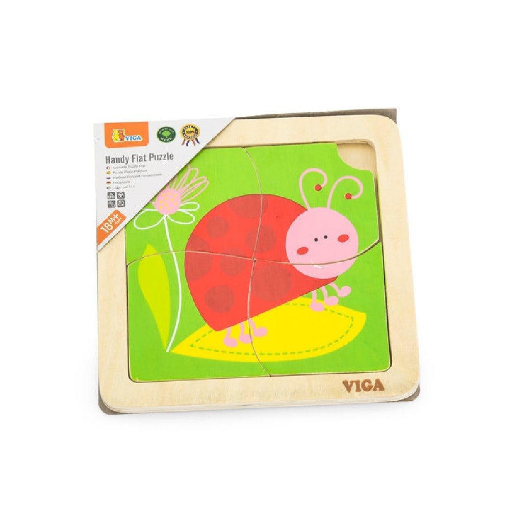 Puzzle din lemn cu 4 piese mari - Buburuză, Viga